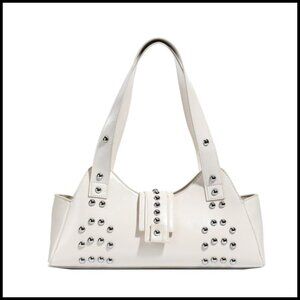 Studded Y2K Retro Shoulder Bag Satchel Soft Faux Leather Handbag Purse
